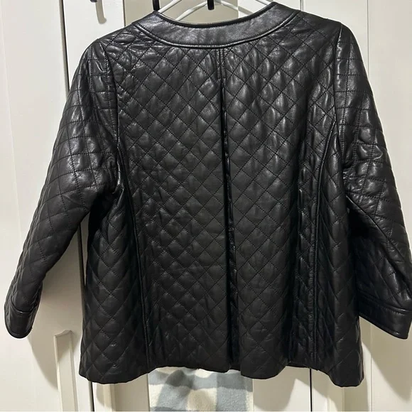 VINCE Quilted Jacket 100% leather SIZE 10 - Picture 2 of 4